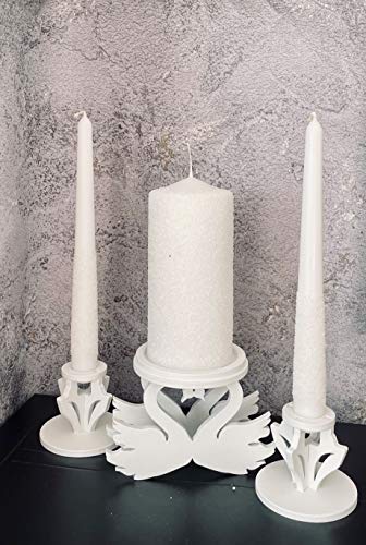 Magik Life Unity Candle Set for Wedding - Wedding Accessories for Reception Ceremony - Candle Sets - 6 Inch Pillar and 2 10 Inch Tapers - Decorative Pillars - Thumbnail 5