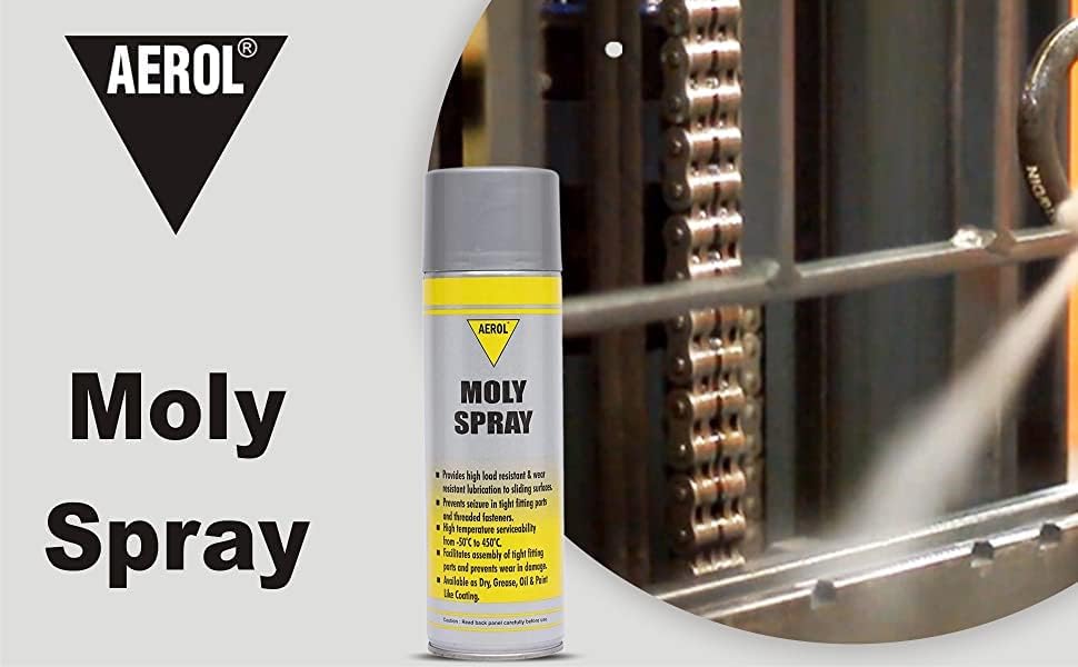 Image of Aerol Molybdenum Disulfide (MoS2) Dry Film Lubricant Spray (300g / 430ml) for Fasteners, Gears, Bearings, Chains & Sliding Mechanisms | Non-Melting Coating
