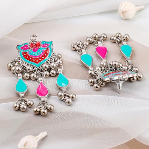 Image of Rubans Oxidised Necklace Set Indian Tribal Style Ethnic Jewellery Gift for Women & Girls