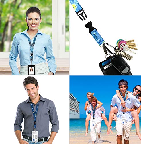3-Pack Assorted Designs Lanyards With Id Holder & Key Ring For Keys, Cruise Ship Card, Teachers, Nurses. Waterproof Clear Id Badge Case. Essential Cruise Ship & Work Accessories. Vintage Florals. #TOP3
