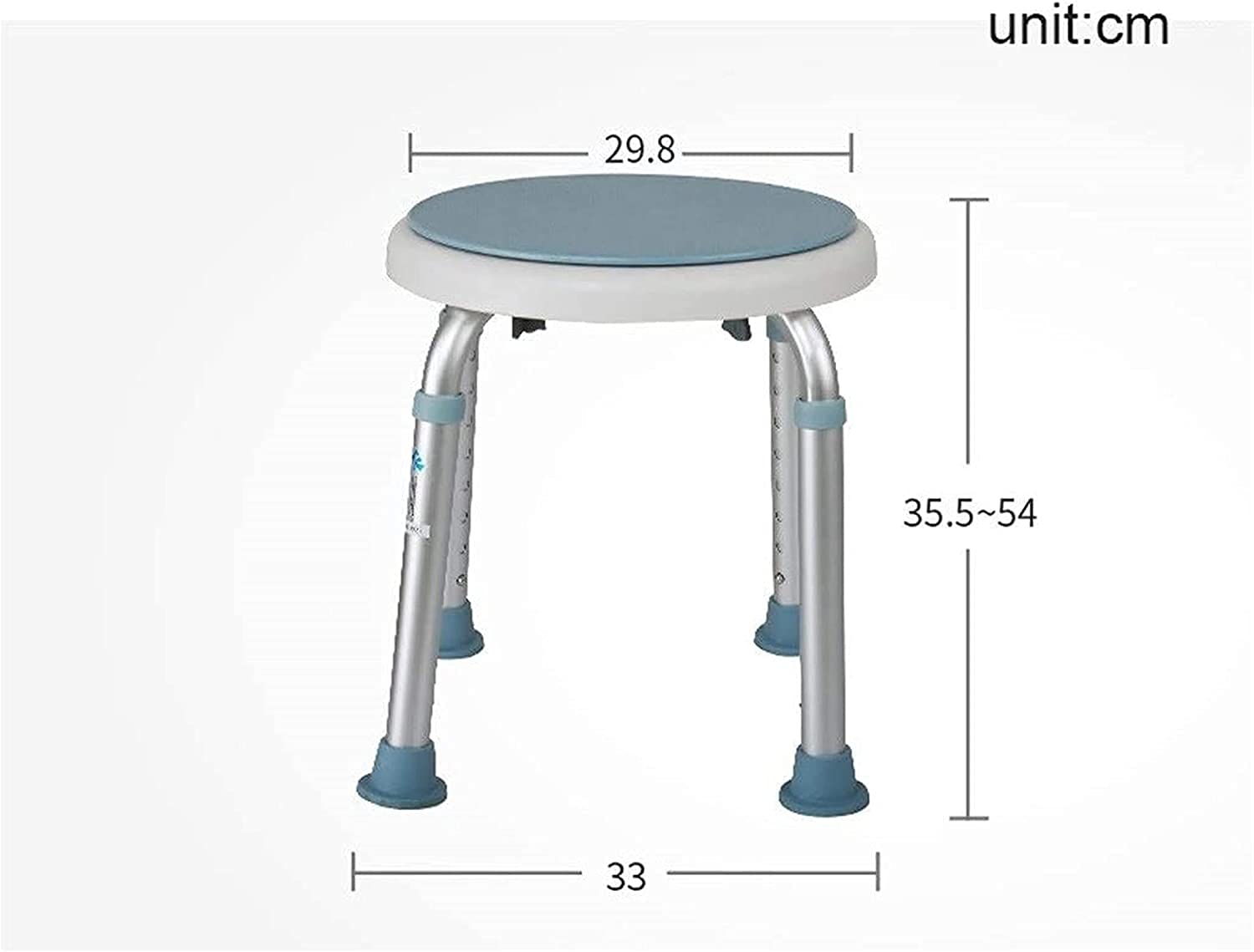 Asientos De Ducha, Taburete De Ducha Silla De Ducha Baño Redondo De Aleación Silla De Baño Giratoria De 360 Grados Antideslizante Ajustable 8 Altura Banco De Ducha para Ancianos Em
