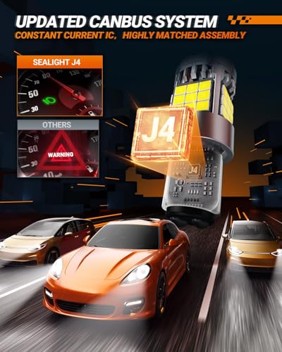 Image of SEALIGHT 1157 LED Bulb White, Anti Hyper Flashing 7528 BAY15D LED Bulbs for Reverse Light, Turn Signal Light, Parking DRL Tail Brake Lights, 6000K White, 2 Pack