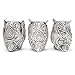 Rockin Owl Statue Home Décor Owls Figurine Family Set of 3 Cute Owl Lovers Black & White Gifts for Mom, Zen Mood Gifts, See Hear Speak No Evil, Nice Home Office Decoration, Positive Vibes