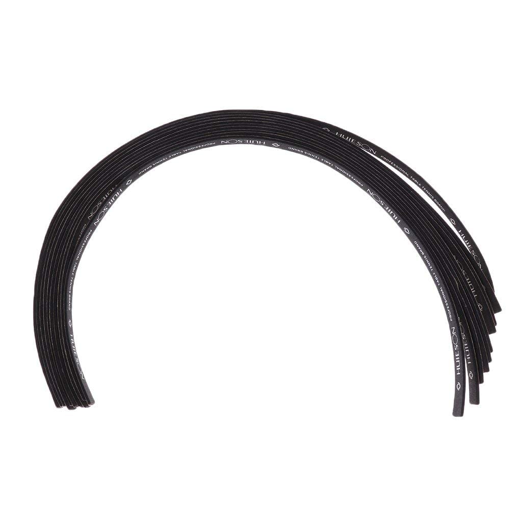 zalati Cinta de borde 10 piezas de Goma de cinta lateral y película protectora de borde de raqueta, adecuada para raquetas de tenis de mesa/tenis de mesa - 45 * 1 * 0,1 cm - negro