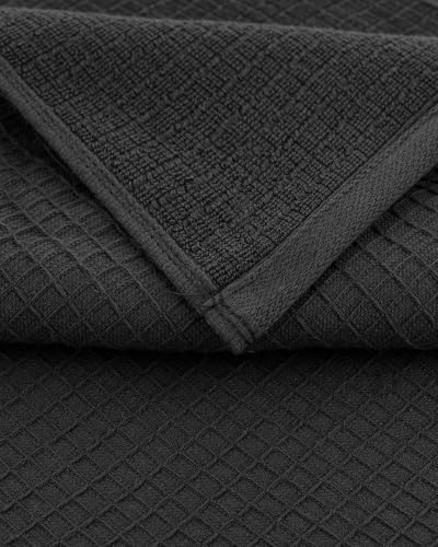 Image of Casa Copenhagen, Egyptian Cotton - Waffle Terry Towel 4 Piece 100% Cotton Large Bath Towel Set - Pine Grey