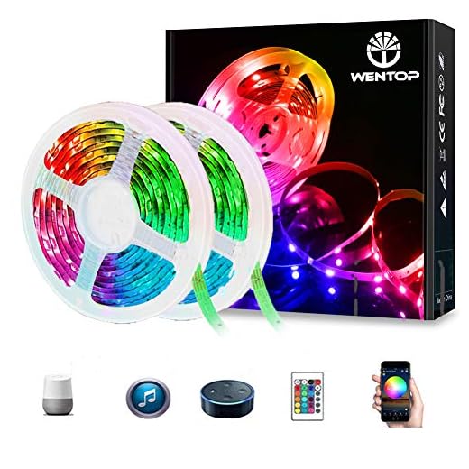 WenTop Led Strip Lights Smart WiFi 65.6ft for Bedroom (2 Rolls of 32.8ft)