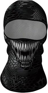 Monster Design Balaclava Face Mask Full Face Cover for Summer Motorcycle Helmet Liner Black, One Size