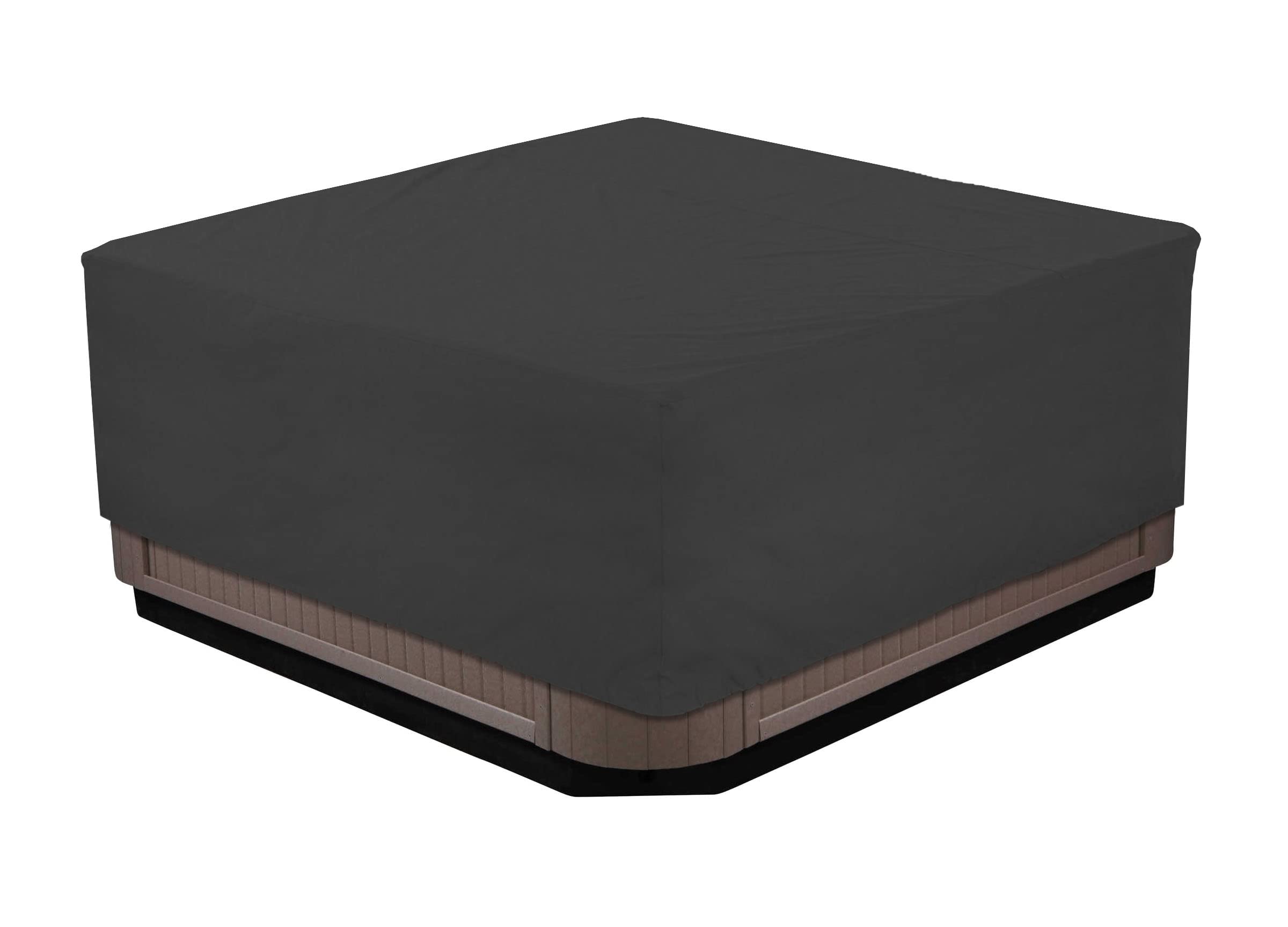LDIW Outdoor Spa Cover for Hot Tub, Waterproof UV Resistant 210D Oxford Universal Square Hot Tub Cover,Black,218x218x90cm