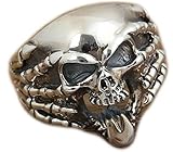 Rings Type : Wedding Bands SaySure - handmade Thai silver skull ring clutches real (SIZE : 10.5)