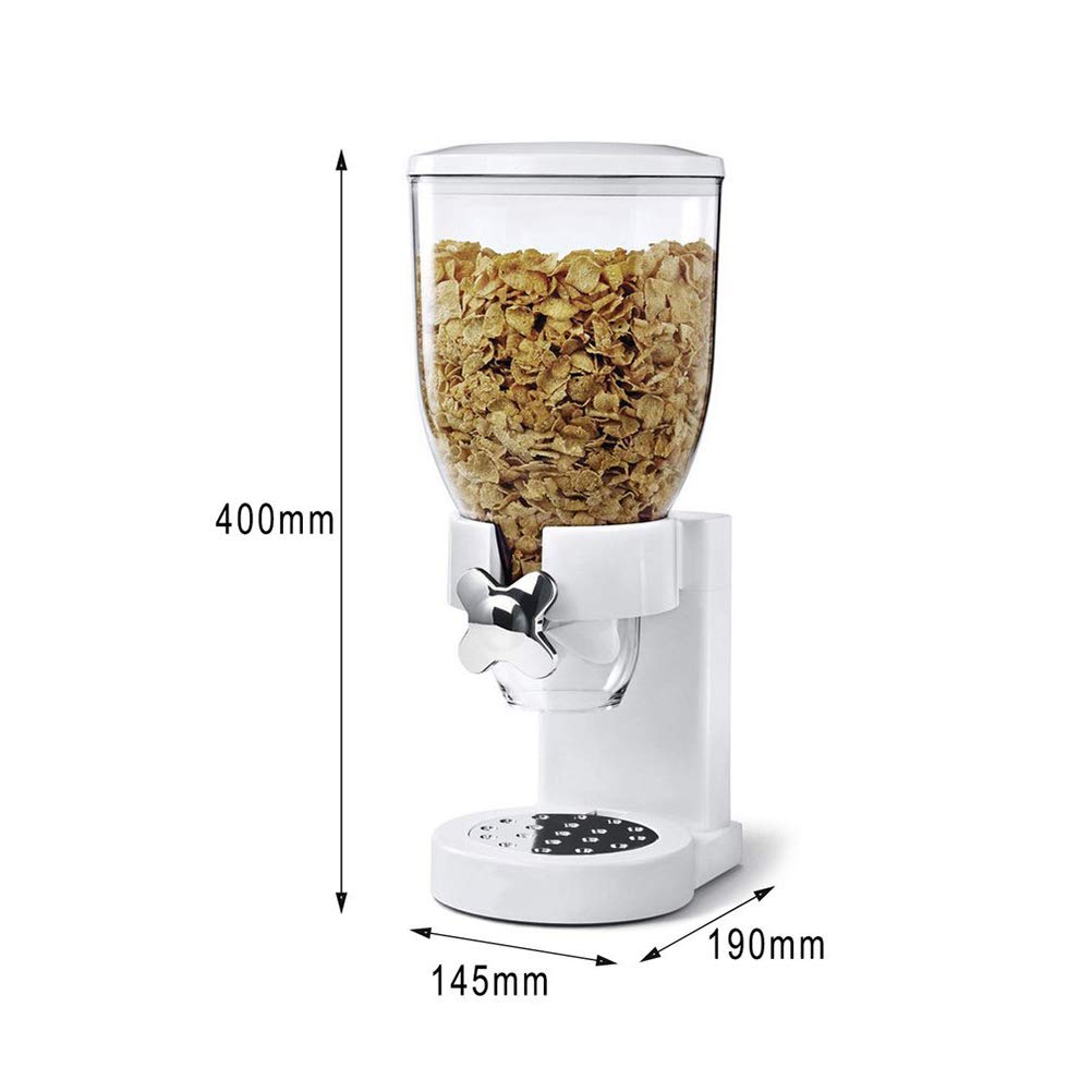 Dispenser Singolo Per Cereali, Contenitore Per Alimenti Secchi Con Design Facile Da Pulire, Adatto Per Cereali Farina D'avena Caramelle Noci Pasta Di Riso Alimenti Per Animali (Nera)