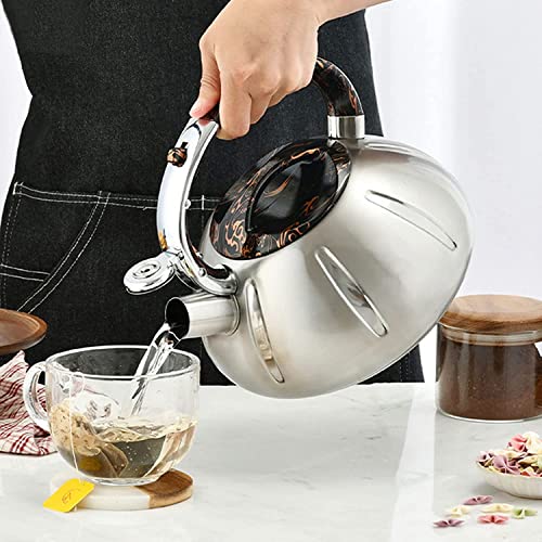 Bouilloire à sifflet 3L en acier inoxydable pour induction et gaz - 6
