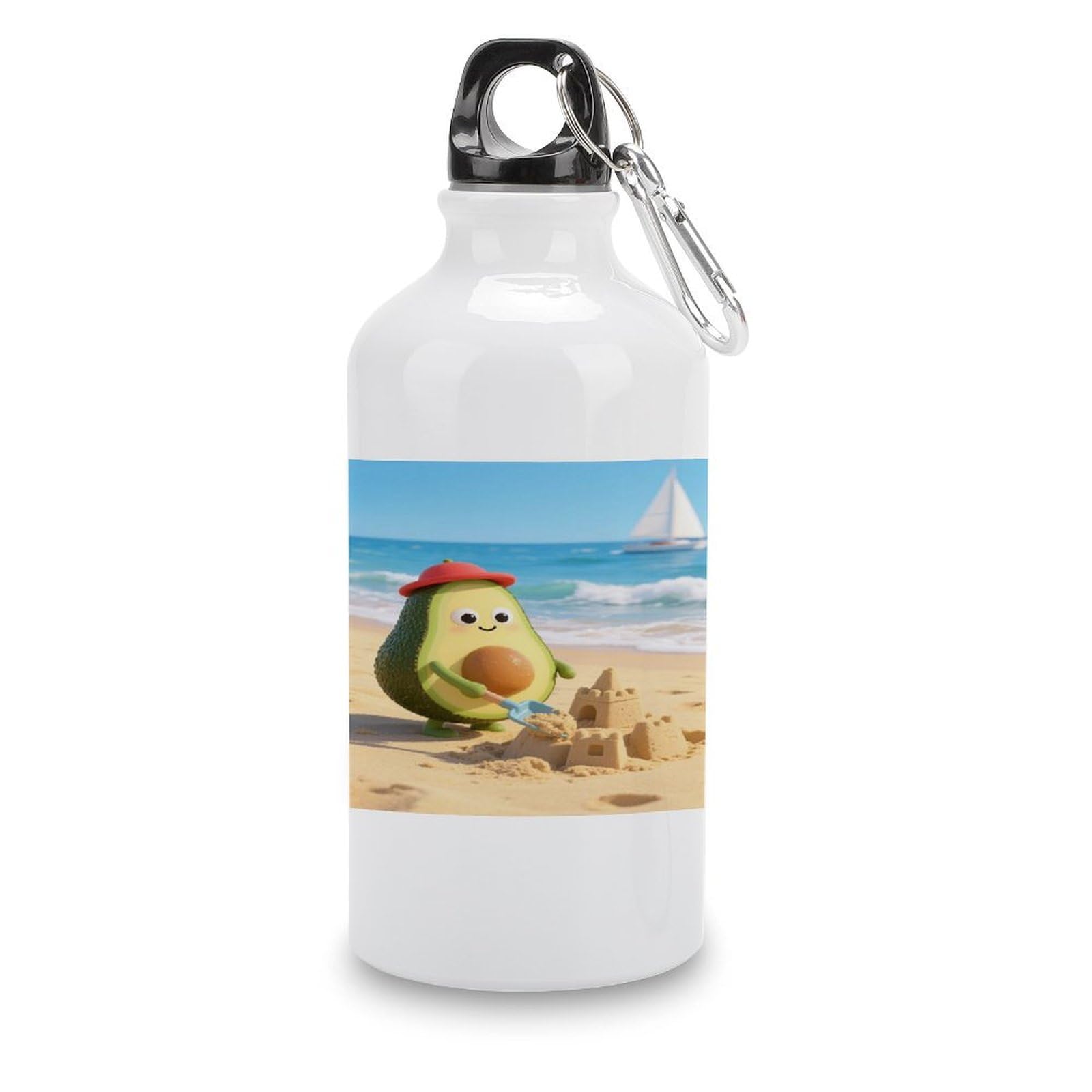 VstaDank Avocado Water Bottles Aluminum Sports Water Bottle with Lid&Hook Buckle Fashion Vacuum Insulated Water Bottles Hydration Flask Leak Proof Tumbler Keep Cold&Hot