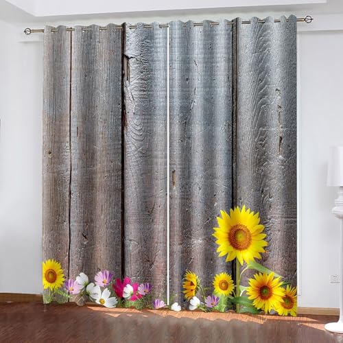 Cortinas opacas de 2 paneles para aislar la luz y decorar con un estilo campestre moderno 2
