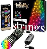 Twinkly App-Controlled 26.2ft Smart String LED Lights with 100 RGB LEDs - WiFi & Bluetooth Connectivity, Indoor/Outdoor Use (IP44), Compatible with Google Assistant & Amazon Alexa Ecomm Packaging
