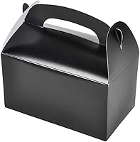 Vista 1 de The Dreidel Company Paquete de 12 Cajas de Golosinas Negras con Forma de Tejado, Caja de Dulces de Favor para Cumpleaños de Niños, Cajas de Dulces