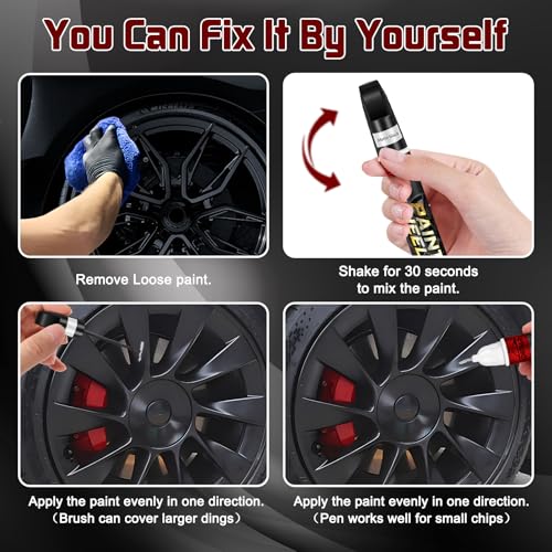 Xdotoar TOC0911 Black Rim Touch Up Paint, Efficient Alloy Car Wheel Scratch Repair thumb #5