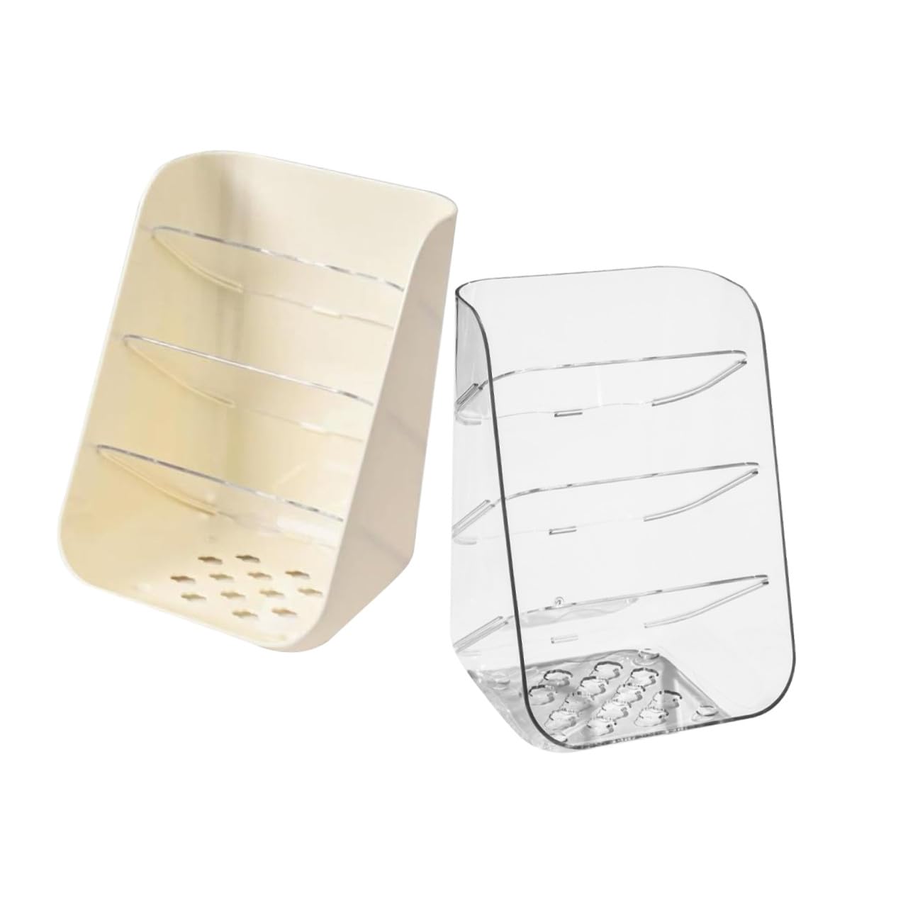Mipcase 2piezas Cajas de Almacenamiento de Escritorio Transparente Organizador para Bolígrafos Papelería y Cosméticos Soporte de Plástico con Base Estable para Uso Oficina Dormitorio