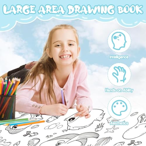 Image of 3pcs Water Drawing Mat for Kids, 80 x 80 cm, Reusable Colouring Mat, Washable Painting Mat with 6 Sketch Pens, Gift Toy for Ages 2-6 Years