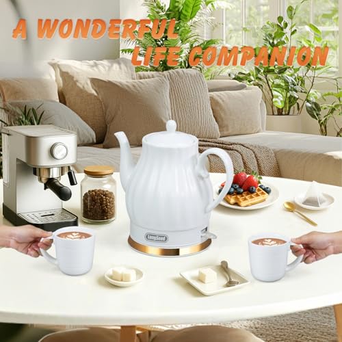 Hervidor eléctrico cerámico 1.5 L 1200W blanco mate miniatura 7