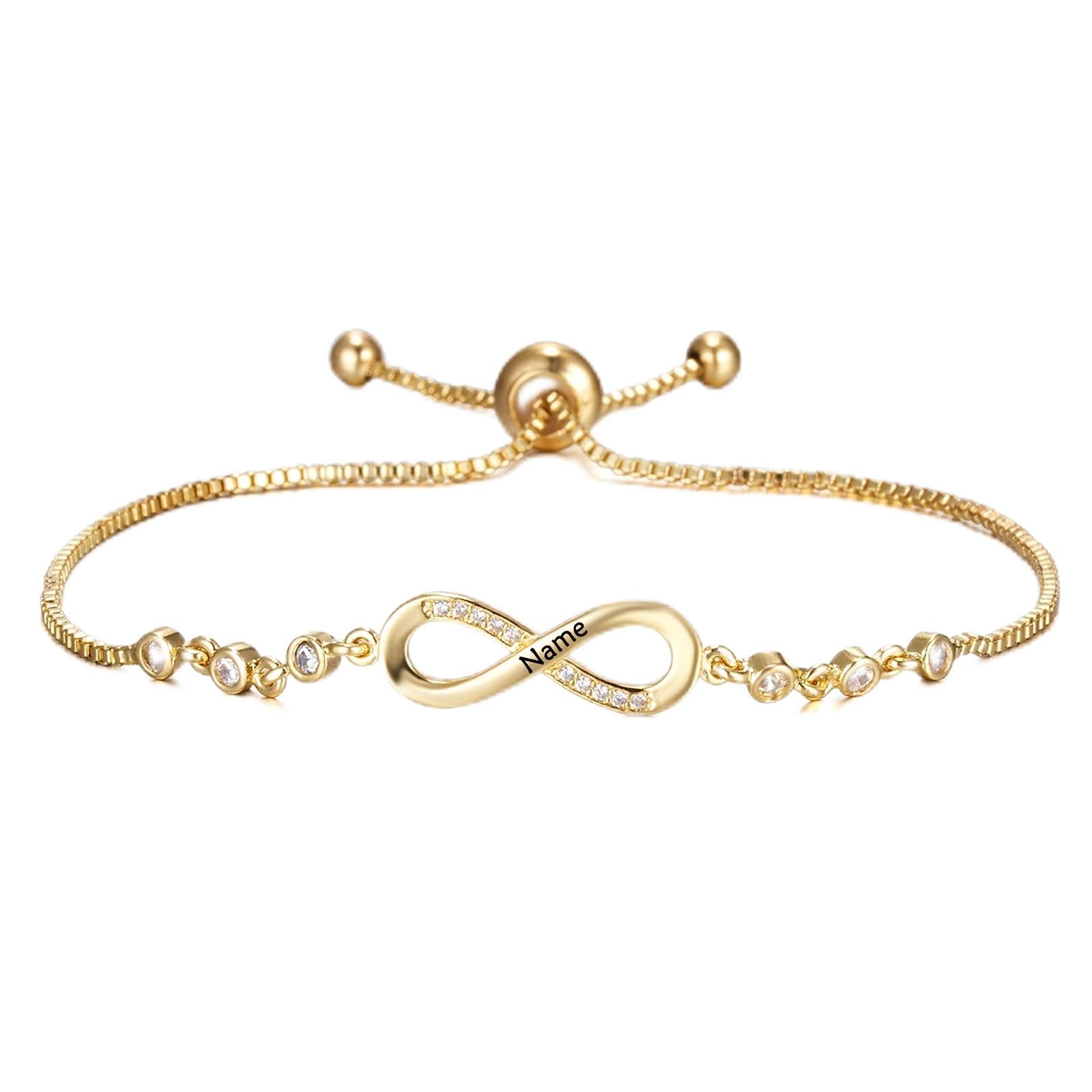 MRENITE 10k 14k 18k Solid Gold Personalized Name Bracelet – Dainty Name Plate Bracelet - Custom Any Name Fine Jewelry Gift for Women Adults Wife