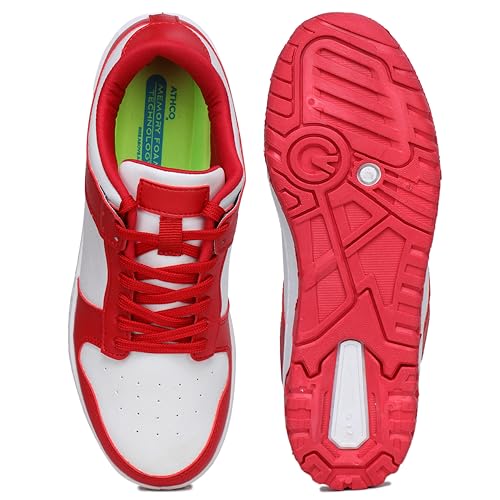 Image of ATHCO mens Zordan Sneaker|Memory Foam Comfort|Laceup|Casual Shoes for Men|Soft Trendy Shoes For men|Fashion Sneaker|Genz|Millennials|Alpha|Footwear|Lightweight|EasyCare|Comfortable|Dailyuse|Extrasoft|SlipResistant|Durable|EasyCare|Shoes For Men's & Boy's