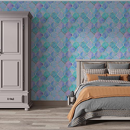 Image of DWELLSINDIA Moroccan Pattern Self Adhesive Peel and Stick PVC Wallpaper Waterproof, Scratch Resistant, Laminated (41CM X 244CM, Multi, Matt)
