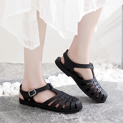 Image of Hee grand Crystal Jelly Heel Sandals for Women Summer Beach Jelly Shoes