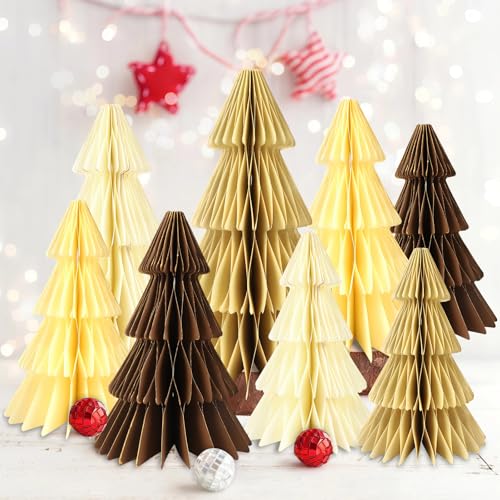 BestoFun 8 Stück Weihnachtsbaum Tischdeko Magnetverschluss Braun...