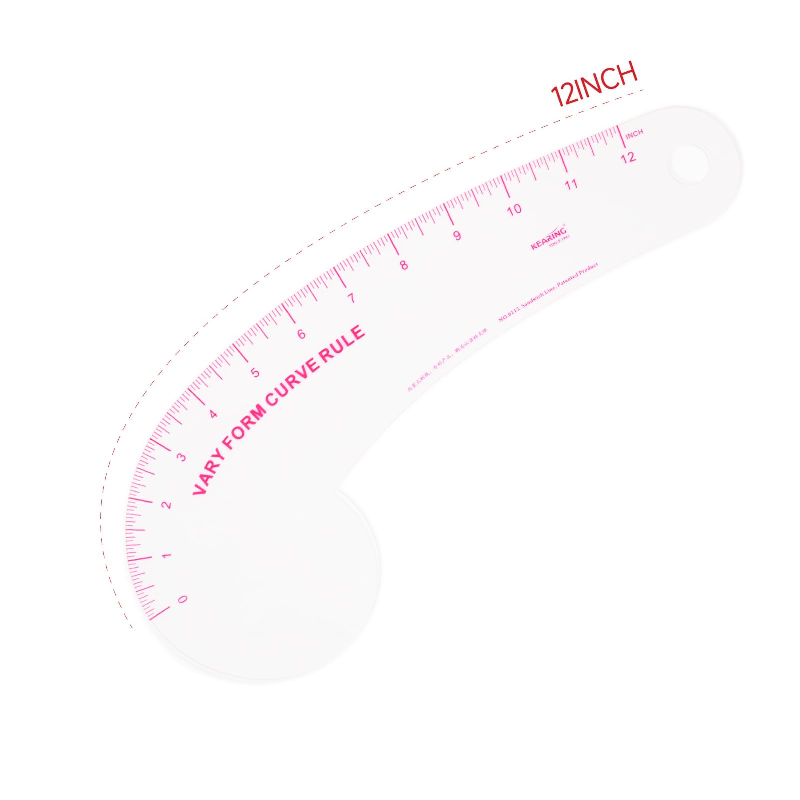 KEARING 12Inch Clear Vary Form Curve Ruler for Sewing Sandwich Line Scale - Image 2