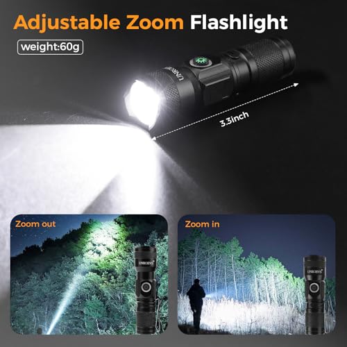 Rechargeable EDC Flashlight with Magnet,Pocket Flashlights High Lumens with Clip,1200 Lumens Compact LED Small Light and Long Range,Mini Flash Light for Everyday Carry. (2)