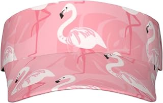 XIXIAN Summer Flamingo Palm Leaves Printed Adult Sunscreen Visor Cap Lightweight and Breathable Adult Sun Visor Empty top hat Versatile Outdoor hat Black
