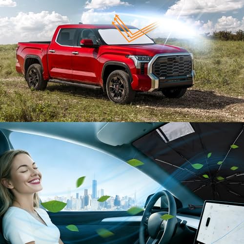 Image of Windshield Sun Shade Umbrella for 2007-2026 Tundra for Toyota