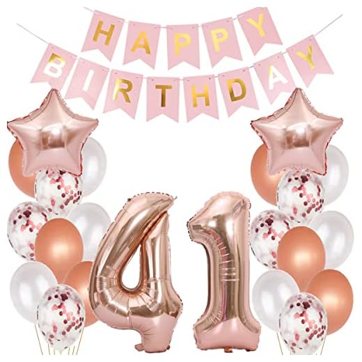 Decoración globos 41 cumpleaños Rosa Oro globo 41 años cumpleaños Mujer, globos 41 Años Decoracion Cumpleaños Mujer decoracion cumpleaños 41 años Mujer,Globos 41 Años Cumpleaños Mujer Rosa Oro