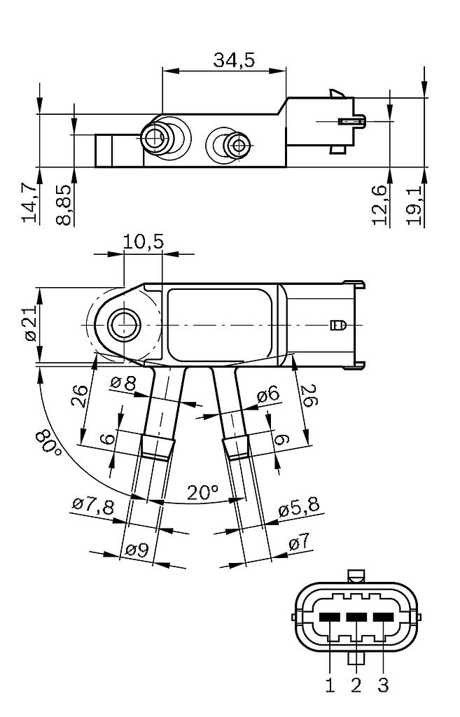 Metzger 0905347 Original Ersatzteil Sensor, Abgasdruck