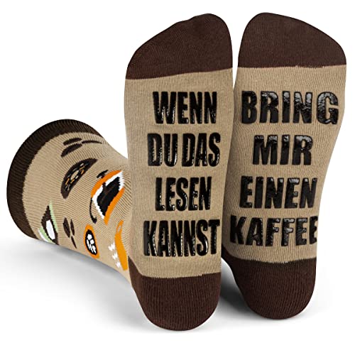 Lavley Wenn Du Das Lesen Kannst Bring Mir Lustig Socken für Frauen und Männer (Kaffee)