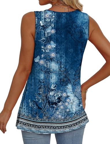 Image of OFEEFAN Womens Tank Tops 2025 Flowy Peplum Tops for Women Dressy Sleeveless V Neck Babydoll Tank Tops