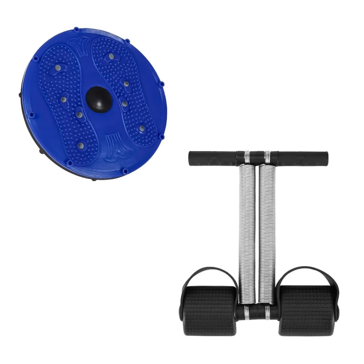 2-in-1 Home Fitness Combo: Magnetic Acupressure Waist Twisting Disc and Double Spring Tummy Trimmer Pedal Exerciser for Weight Loss, Core Training, and Full Body Workout-picture-13