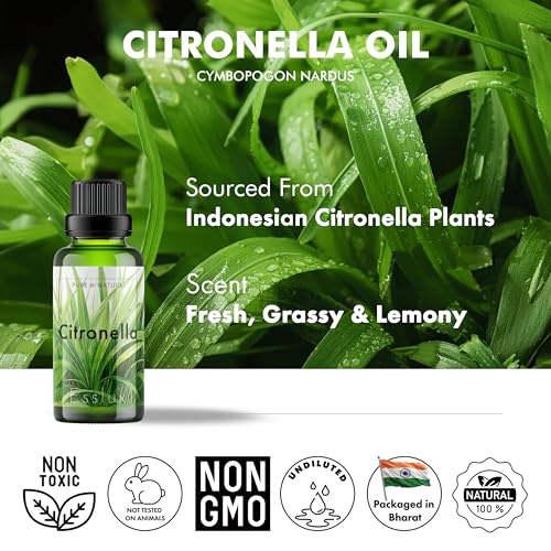 Image of Esslux Citronella Essential Oil - 100% Pure Natural Citronella Oil for Diffuser, Candle Making & Skin | Refreshing Aroma for Aromatherapy & Outdoor Protection - Perfect for DIY Projects - 60 ML