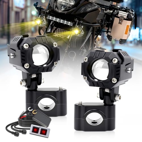 Image of CO LIGHT 2nd Gen LED Motorcycle Fog Lights, Death-Curve Savior for Pacific Coast /Tail of Dragon etc, 20000LM Military-Spec for Cruisers /Motorcycles /ATV /UTV, IP68 Stormproof (Pair)