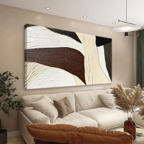 Canvas Art Wall Decor Artwork Multicolor Geometric Line Abstract Wall Decor Brown Paintings Abstract Wall Art Modern Bedroom Art Bathroom Home Artwork 20″X 40″ Ready To Hang