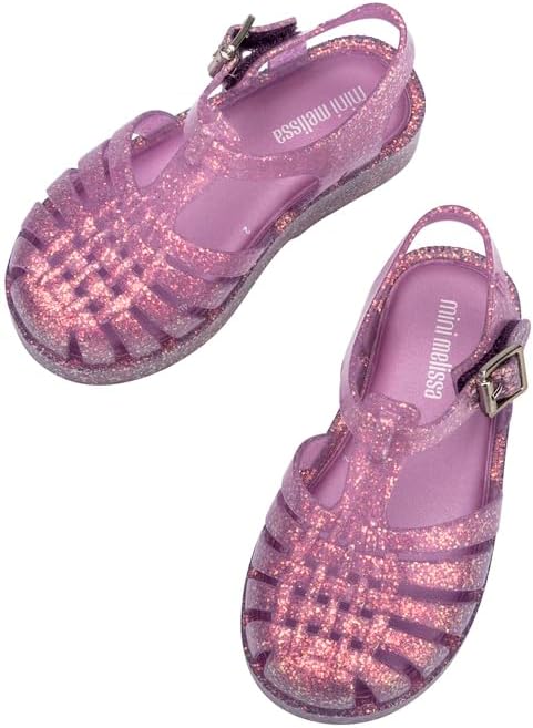 mini melissa Possession Fisherman Jelly Sandal for Toddlers and Girls – Adjustable Buckle Summer Sandals, Waterproof, Bubblegum Scent, Comfortable Beach, Play and Dress Shoes for All Day Wear