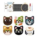 Genérico Untersetzer-Set mit Nadelnadel, Kunstset mit Nadel für Polsterteppiche für Erwachsene, tragbare Materialien mit Rahmen für Frauen und Mädchen, Polsterwerkstatt