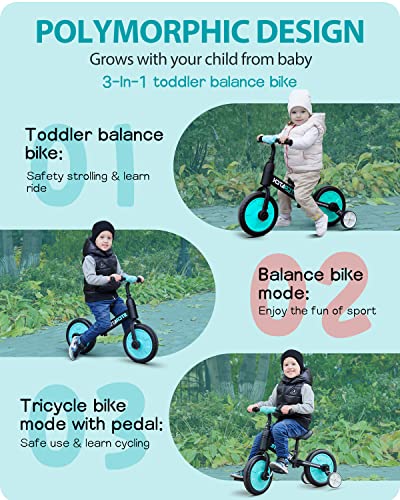 Eilsorrn UPUSB0003101 Balance Bike For Kids 2-5 Years - 3-In-1 With Training Wheels, Detachable Pedals thumb #1