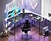 Casaottima L Shaped Gaming Desk, Corner Desk Gaming Table for Home Office, Computer Desk Sturdy Writing Workstation for Small Space, Easy to Assemble, 51 inch, Carbon Fiber Surface, Black