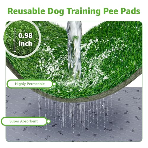 Image of Dog Grass Pad with Tray, 18x30 Dog Litter Box for Patio Balcony Apartment