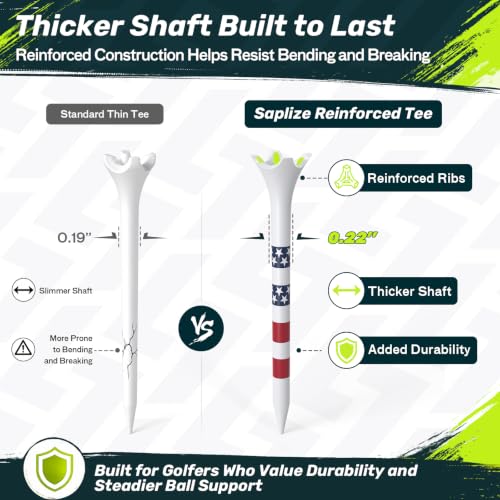 SAPLIZE 100 Pack Mixed Size Golf Tees