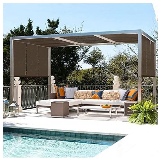Copertura per pergola Vela Parasole Vela Panno per Veranda Ombra Telo in rete, Rete ombreggiante rinforzata Protezione solare in rete per giardino, Serra, Patio, Rete Privacy,marrone-3x3m