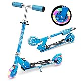 【人気バージョン】Ototacam キッズスクーター キックボード 子供 2輪 光る LEDタイヤ スタンド付き 4段階高さ調節可能 折り畳み式 持ち運び便利 誕生日/入学お祝い/クリスマス/新年プレゼント