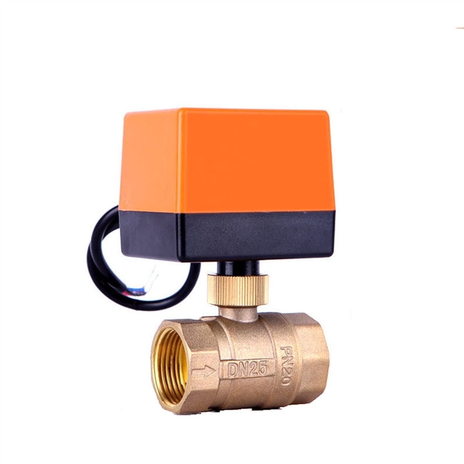 Zawór DN15/DN20/DN25 zawór kulowy z silnikiem elektrycznym, mosiądz, AC 220 V, 2 drożne, 3 przewody, 1,6 MPa z siłownikiem do wody, gazu, oleju (kolor: 12 V, rozmiar: 0,75 cala)