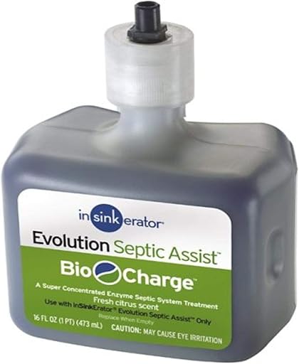 InSinkErator CG Evolution Septic Assist Bio Charge Replacement Cartridge, 16-Ounces, Blue, 12 Ounce